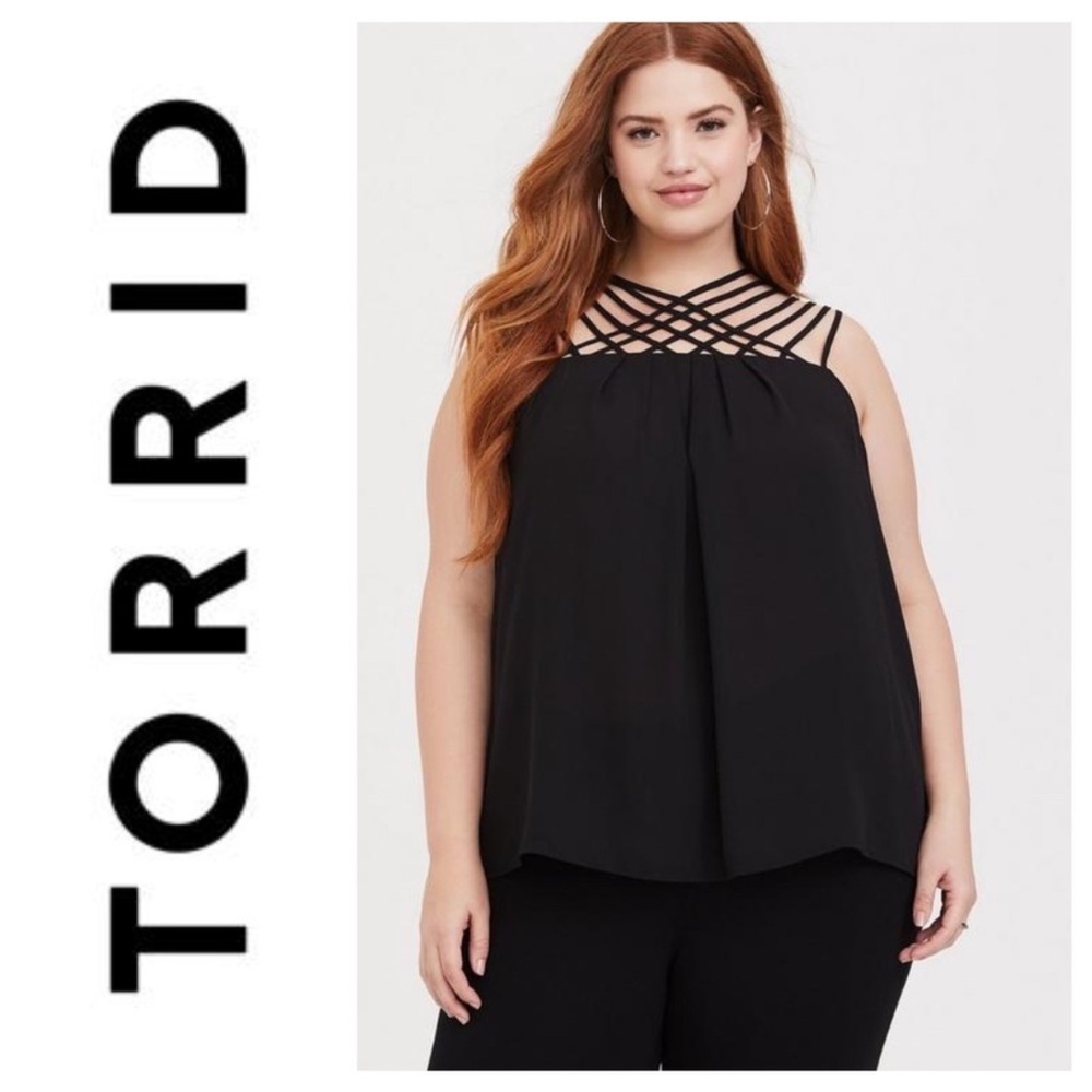 Torrid Black Strappy Tank Top
